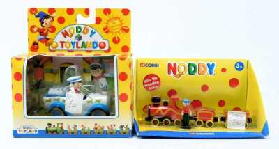 Corgi Noddy in Toyland diecast, including Toyland cars, Mr Milko's milk van, Noddy TY88508 Toyland train coaches and driver, and Mr Spark's garage. (3) - 4