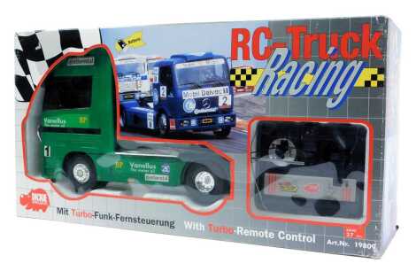 A Dickie RC Truck Racing RC truck in BP livery, boxed.