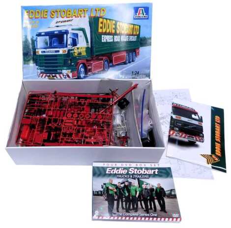 An Italeri 1:24 scale model kit number 708 Eddie Stobart Limited truck and trailer, and an Eddie Stobart Trucks and Trailers The Complete Series 1 on DVD. (2)