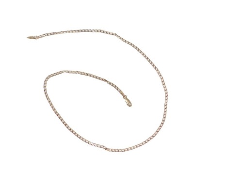 A 9ct gold neck chain, hammered curb links, 44cm long, 4.1g, with magnetic clasp.