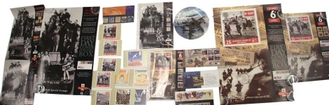 RAF Scampton, Peace and Freedom, D-day 6th June landing, collectors plate, two miniature diecast planes, and various Royal Mail fifty pence issue and first day cover RAF related stamps. (a quantity)