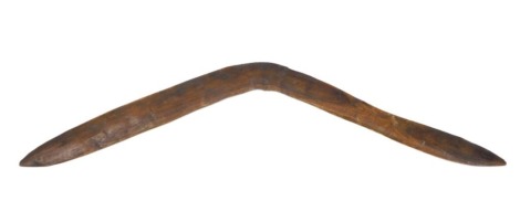 An Australian Aboriginal hardwood boomerang, 56cm wide.