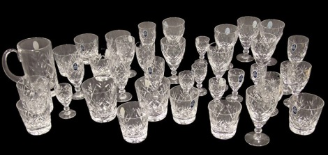 A large quantity of Royal Doulton crystal by Webb Corbett, to include sherry glasses, wine glasses, tankard, etc., some boxes.