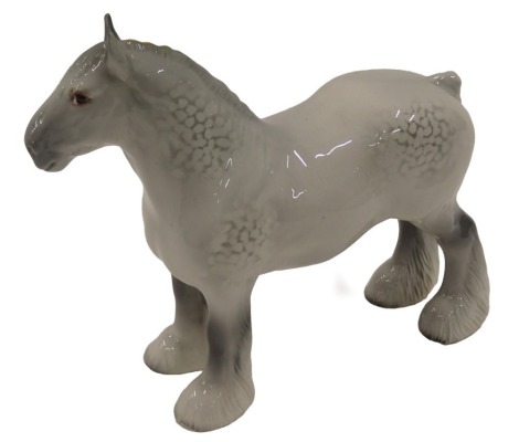 A Beswick ceramic dapple grey shire horse, 21cm high.