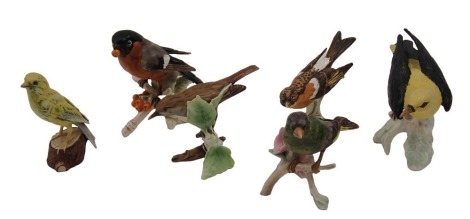 A collection of Goebel birds, to include a golden oriole, finches, canary, etc. (6)