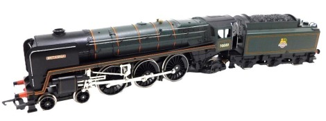 A Hornby OO gauge Britannia locomotive and tender R190, boxed.