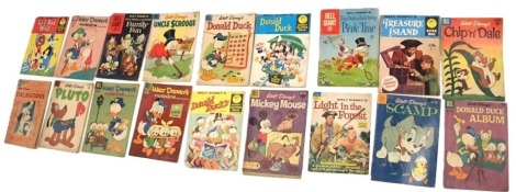 A quantity of Dell and Movie Classics Walt Disney comics, to include Light in the Forest, Treasure Hunt, Scamp, Chip and Dale, Donald Duck, One Hundred and One Dalmatians, Pluto, Lil' Bad Wolf, Family Fun, Uncle Scrooge, Daisy Duck and Uncle Scrooge Picni