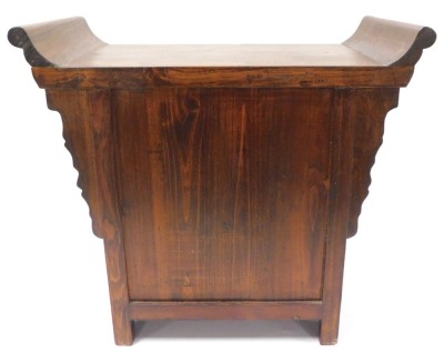 A 20thC elm table cabinet, with brass ironmongery, 45cm high, 50cm wide. - 5