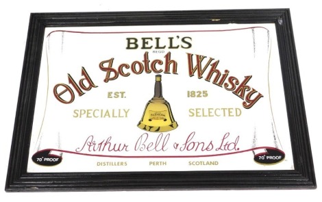 A Bell's Old Scotch Whisky advertising wall mirror, 55.5cm x 81cm.