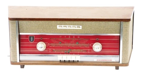 A Cossor wooden cased radio, type CR4212A, serial number 16088, 60cm wide.