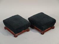 A pair of late Victorian upholstered footstools.