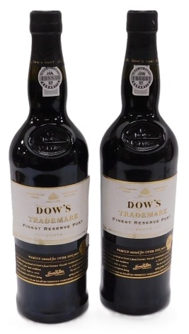 Two bottles of Dow's Trademark Finest Reserve port, 75cl.