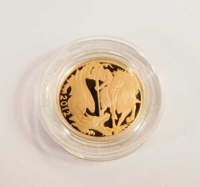 A Royal Mint 2012 UK full gold sovereign, number 5358, with a certificate, in a presentation box. - 2