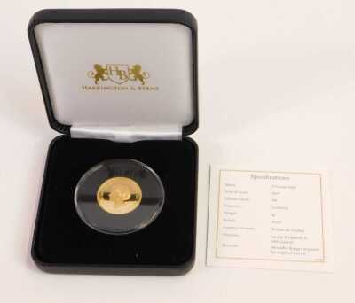 A Harrington and Byrne 2019 400th Laurel gold proof sovereign, with certificate of authenticity, in presentation box. - 3