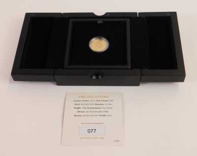 A Westminster proof Trooping the Colour gold one pound coin dated 2022, with issue number 77/400, in a presentation box. - 3