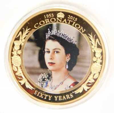 A Westminster Coronation Jubilee 2013 65mm presentation coin, copper with 24ct gold plating, limited edition number 935/2013, with a certificate, in a presentation box. - 2