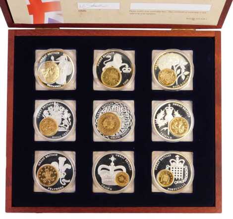 An Emblems of Britain coin set, comprising £5 crown inset with modern denominations, limited edition 941/5555, with a certificate, in a presentation box.