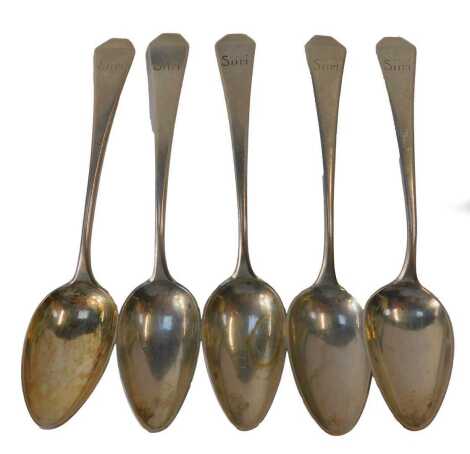 A set of five Finnish silver teaspoons, each engraved Siiri, and verso bearing various dates 1923-24, 813H, 2.07oz.