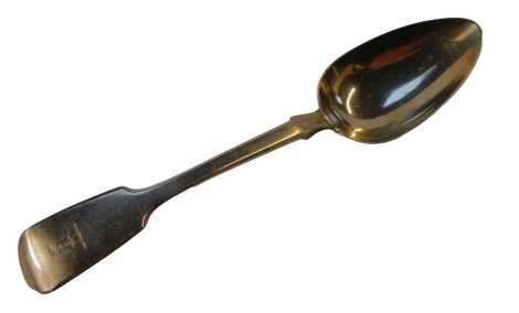 A George IV silver fiddle pattern tablespoon, crest engraved, George Turner, Exeter 1833, 2.43oz.