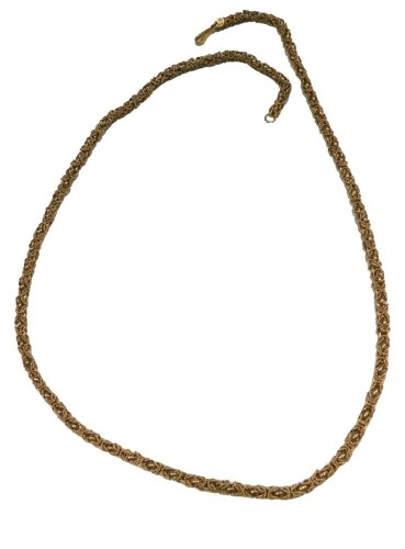 A Byzantine neck chain, on a clip clasp, stamped 14k, 43.7g.