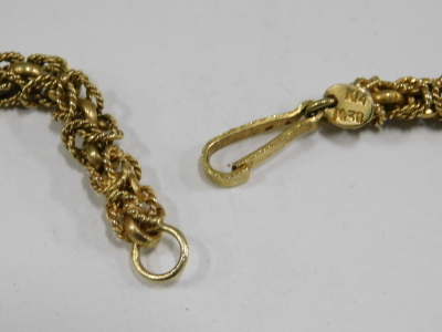 A Byzantine neck chain, on a clip clasp, stamped 14k, 43.7g. - 3