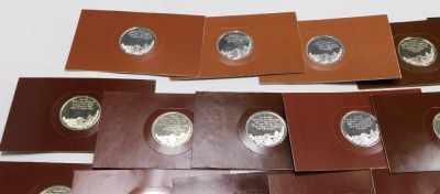 Forty John Pinches silver medallions, The Mountbatten Medallic History of Great Britain and The Sea series, mounted in brown card. - 7