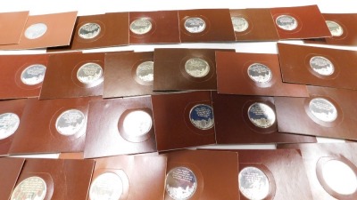 Forty John Pinches silver medallions, The Mountbatten Medallic History of Great Britain and The Sea series, mounted in brown card. - 8