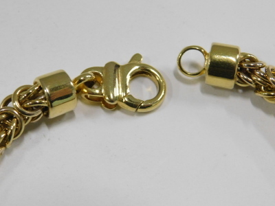 A 9ct gold fancy link neck chain, on a bolt ring clasp, 19.6g, 42cm long. - 3