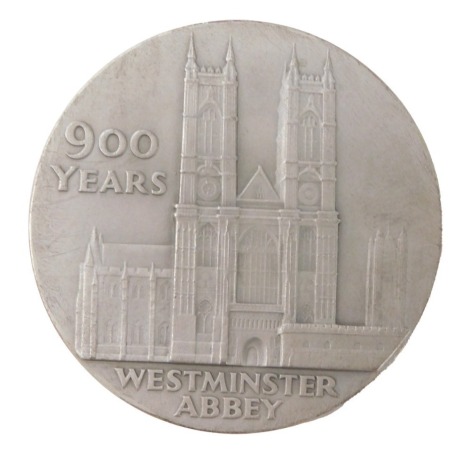 A Westminster Abbey 900th Anniversary commemorative silver medal, 2.81oz.