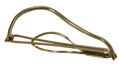 A 9ct gold tie clip, 7.3g.