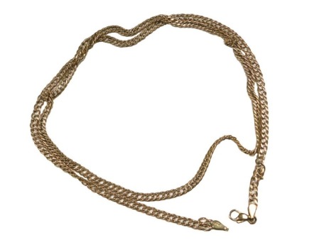 A 9ct gold double curb link neck chain, on a lobster claw clasp, 21g, 81cm long.