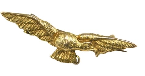 A 9ct gold World War II RAF eagle brooch, 1.5g.