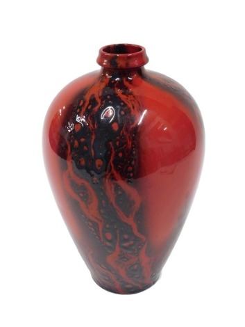 A Royal Doulton Archives Jintan limited edition flambe vase, number 40, 28cm high. 