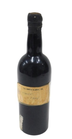 A bottle of Croft port, bearing paper label from Simpkin and James Limited, bearing date 1960.