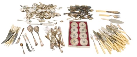 A large quantity of silver plated cutlery, to include King's pattern.