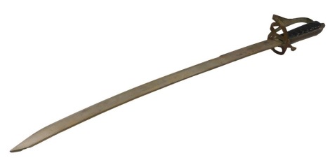 A replica sword, with engraved blade, stamped Made in India, 68cm long.