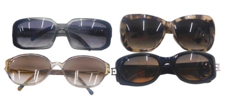 Various sunglasses, comprising Carolina Herrera, with prescription lenses, Chanel, Osprey, and Escada.