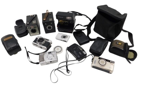 A group of cameras, to include a Kodak Brownie Flash II, Brownie Junior, various digital and other cameras, etc. (a quantity)