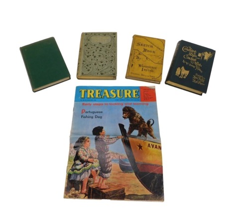 A Copy of Treasure magazine, CE Brock Gulliver's Travel, George Bell and Sons The Sketch Book, W Outram Tristam Coaching Days and Coaching Ways, and HV Morton Atlantic Meeting. (5)