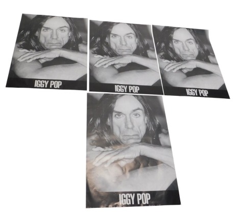 Four 1990s issues of an Iggy Pop poster, 84cm x 59cm.