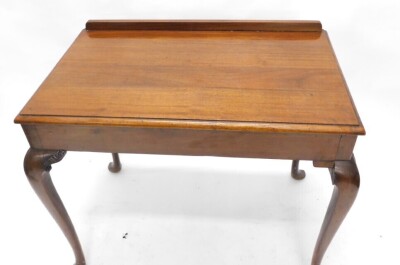 A walnut serving table in mid 18thC style, the rectangular top with a moulded edge, on cabriole legs with pointed pad feet, 85cm high, 102cm wide, 65cm deep. - 2