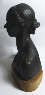 Jacob Epstein (1880-1959) Bust of Mrs Ambrose McAvoy, bronze 1909, 46cm high. - 3