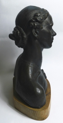 Jacob Epstein (1880-1959) Bust of Mrs Ambrose McAvoy, bronze 1909, 46cm high. - 5