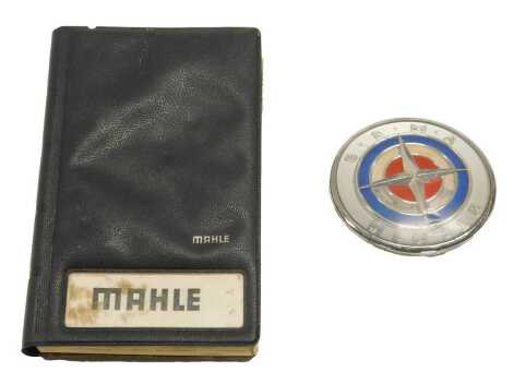 A BRMA Member's Badge, and a Mahle 1973 diary relating to Folkingham Dyno Shed.