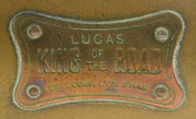 A pair of Lucas King of the Road oil powered side lamps, number 656, 30cm high. (2) - 3