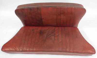 A rear seat and seat back and a rear windowscreen, possibly from a Morris Minor. (3) - 3