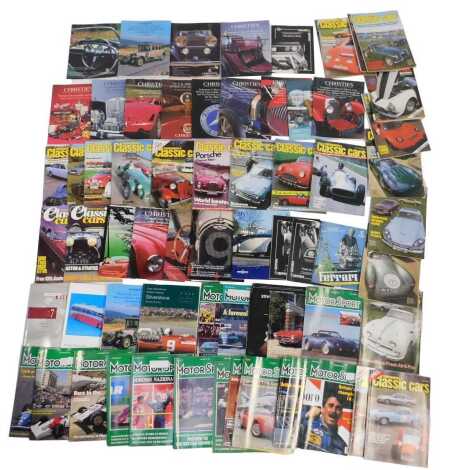 A group of automobile related catalogues, to include Christie's and Sotheby's 1990s and 1980s catalogues, and a small group of Thoroughbred and Classic Car magazines, Motor Sport magazine, etc. (1 box)