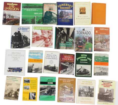 Railway related books, including British Locomotive Design 1825-1960 by Graham Glober, Model Railways by Henry Grenley revised by Ernest Steele, Severn Valley Railway A View from the Past by Michael A Vanns, British Railway Stations by J Horsley Denton, e