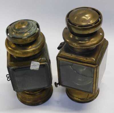 A Rotax Motor Company brass side light and a Howes and Burley of Birmingham brass side light. (2) - 2