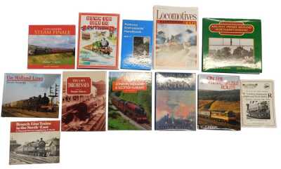 Railway related books, including Railway Images Around Northamptonshire, On the Settle and Carlisle Route by TJ Flinders, On Midland Lines by Huntress published by Ian Allen, Life in a Railway Factory by Alfred Williams, Twells The London Midland and Scot